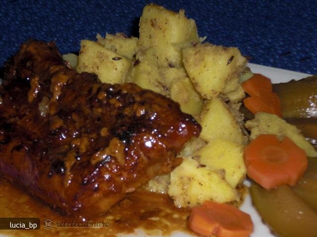 Spareribs cu Garnitura de Cartofi Indieni