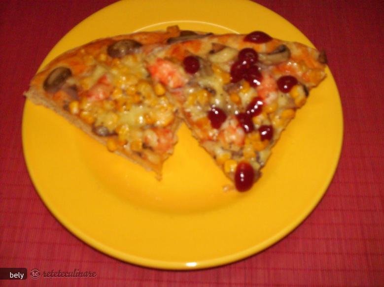 Pizza cu Aluat de Malai si Gambe