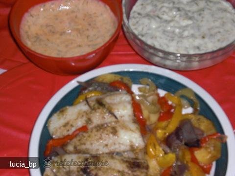 Peste la cuptor,in straturi,cu sos libanez