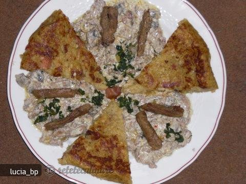 Vitel cu sos de ciuperci si rösti