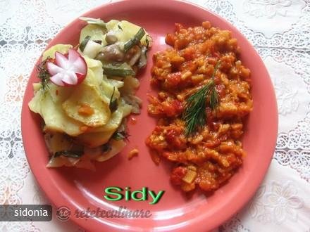 Cartofi cu Ciuperci la Cuptor