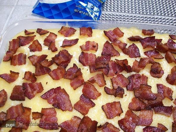 Mamaliga cu Bacon si Branza la Cuptor