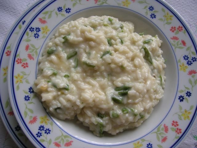 Orez cu fasole verde si brinza Gorgonzola