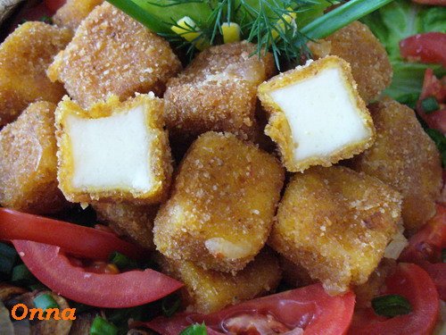 Salata cu cascaval pane si carpaccio de ciuperci