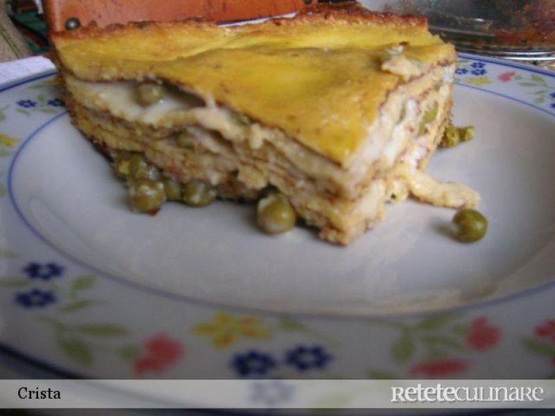 Lasagna din Clatite de Malai, Mazare si Gorgonzola