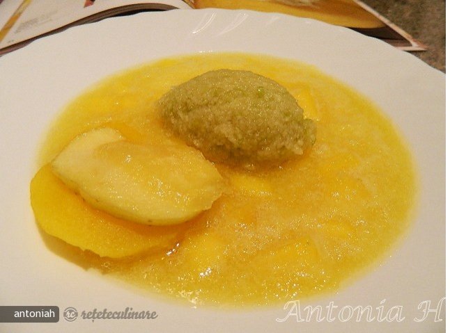 Supa de Ananas cu Mango si Sorbet de Mere Verzi