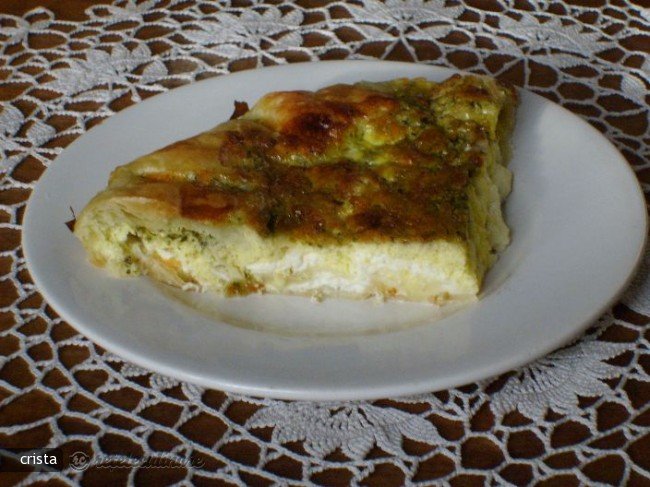 Tarta Sarata cu Brinza si Pesto de Busuioc