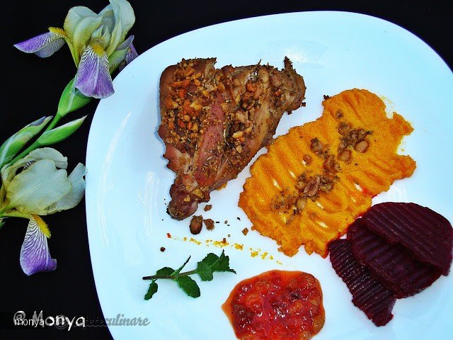 Pulpa de iepure in crusta crocanta de alune