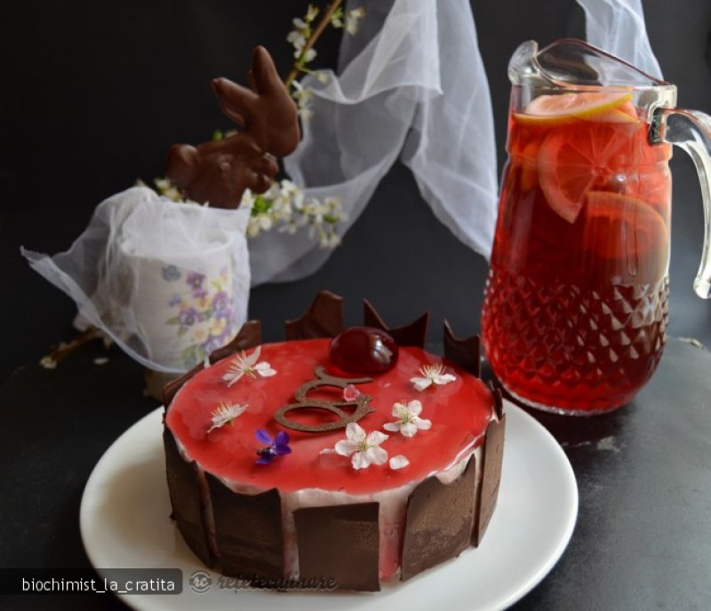 Tort Passion, cu Ciocolata si Jeleu de Hibiscus