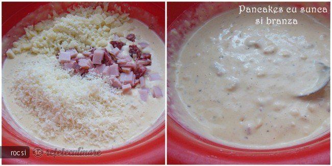 Pancakes cu sunca si branza