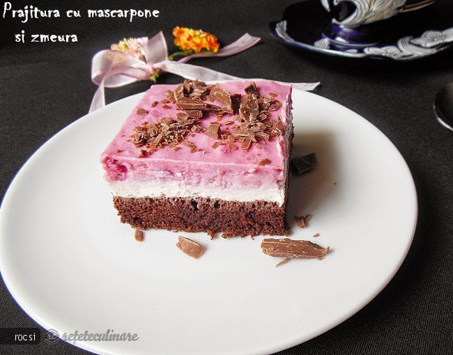 Prajitura cu mascarpone si zmeura