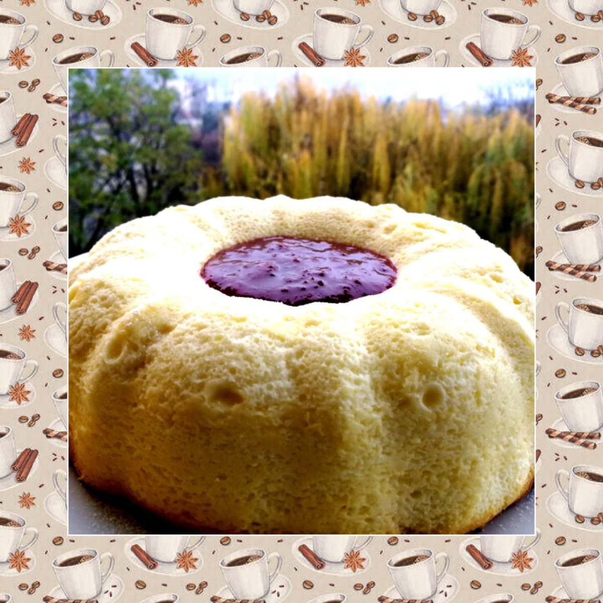 Cheesecake japonez cu sos de prune