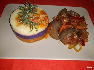 Ficatei cu legume si piure de cartofi