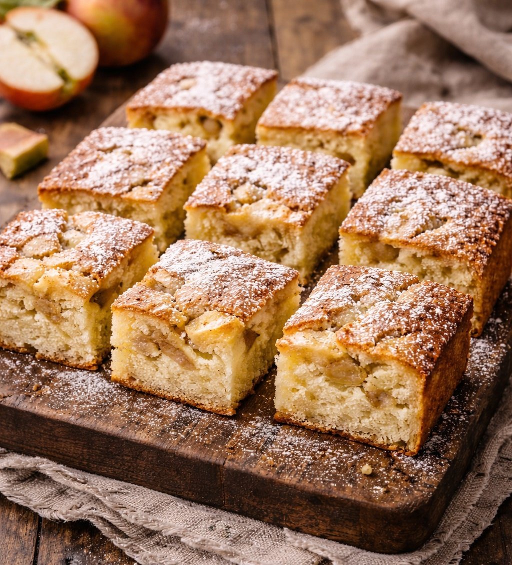 Prajitura turnata cu mere si iaurt - pufoasa si usor umeda