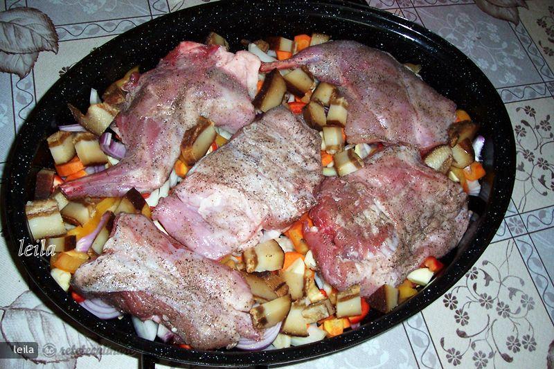 Iepure pe Pat de Legume