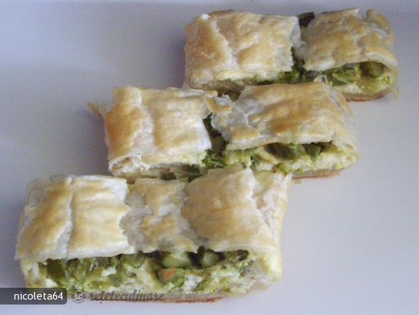 Strudel cu Ricotta si Sparanghel