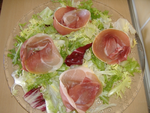 Salata cu jambon de Parma si pepene galben