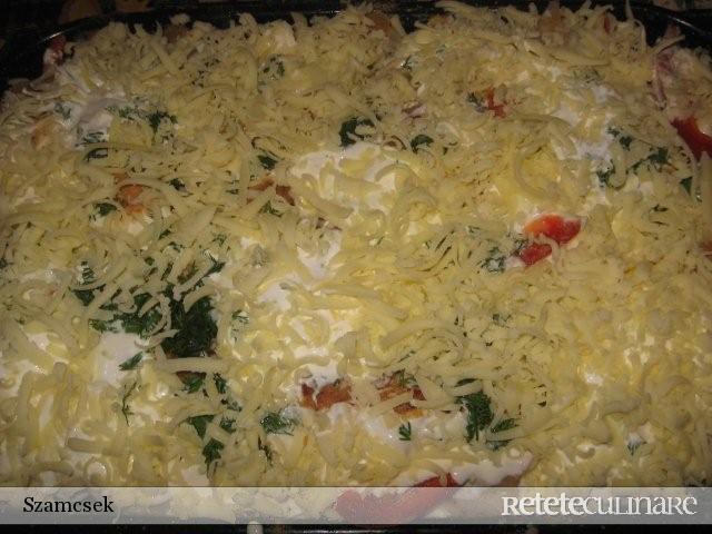 Conopida gratinata cu cartofi si carnat
