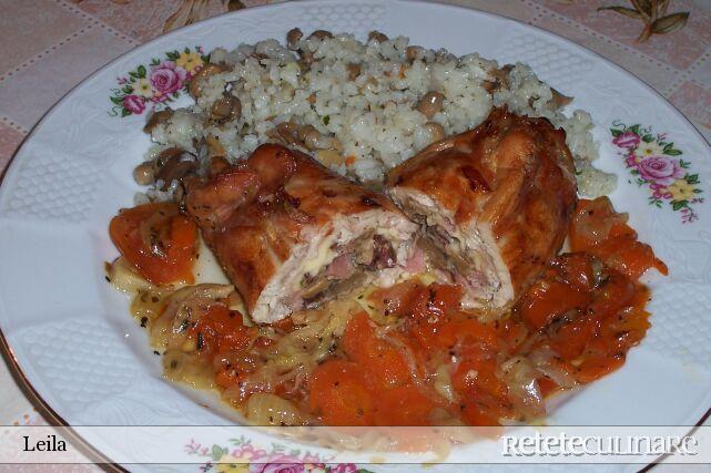 Pulpe umplute pe pat de legume