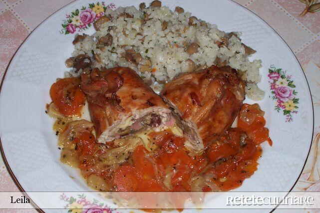 Pulpe umplute pe pat de legume