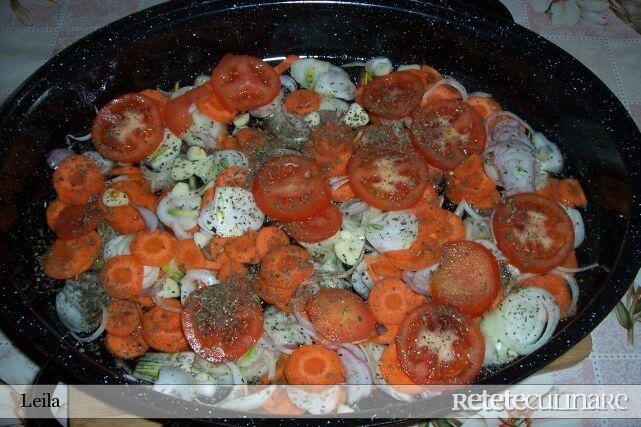 Pulpe umplute pe pat de legume