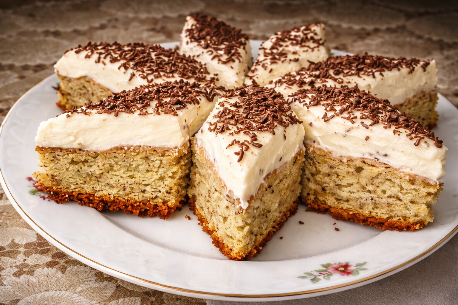 Prajitura cu nuca si crema de budinca