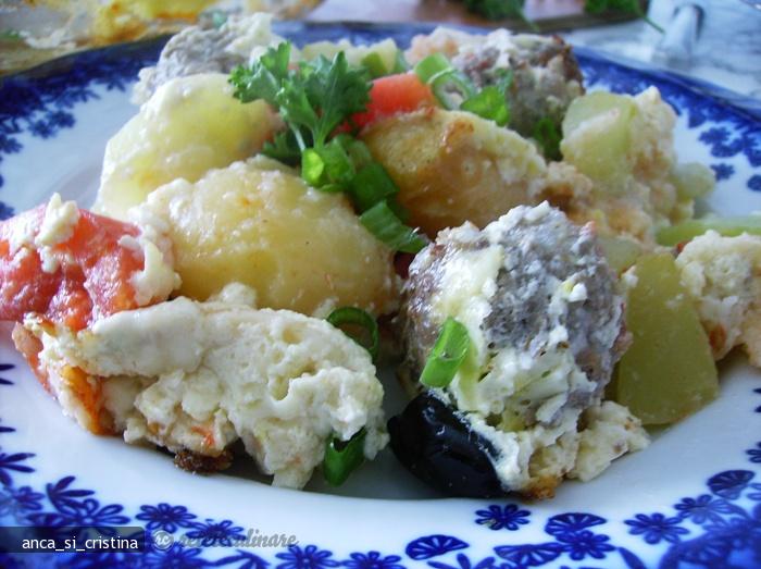 Legume Gratinate cu Perisoare