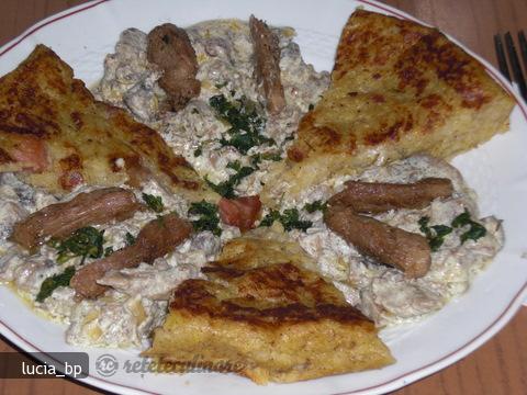 Vitel cu sos de ciuperci si rösti