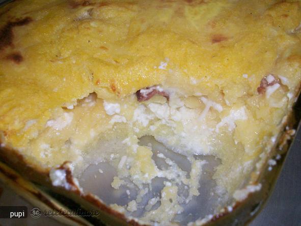 Mamaliga cu Bacon si Branza la Cuptor