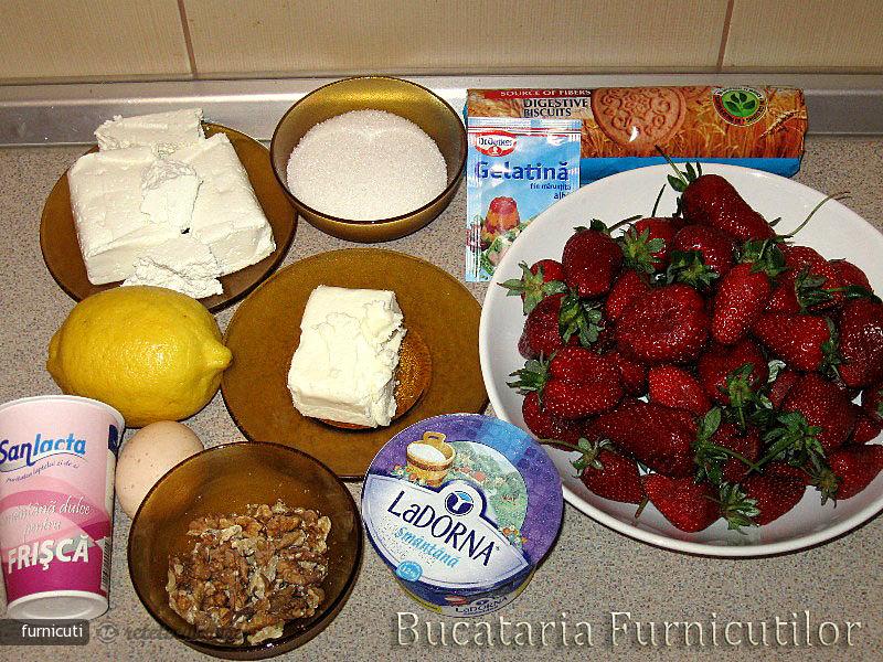 Cheesecake cu Capsuni Fara Coacere