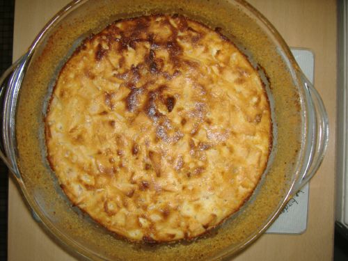 Sufleu cu branza de vaci si mere