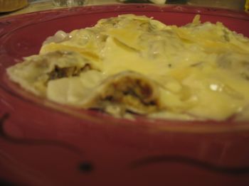 Ravioli cu ciuperci si sos Alfredo