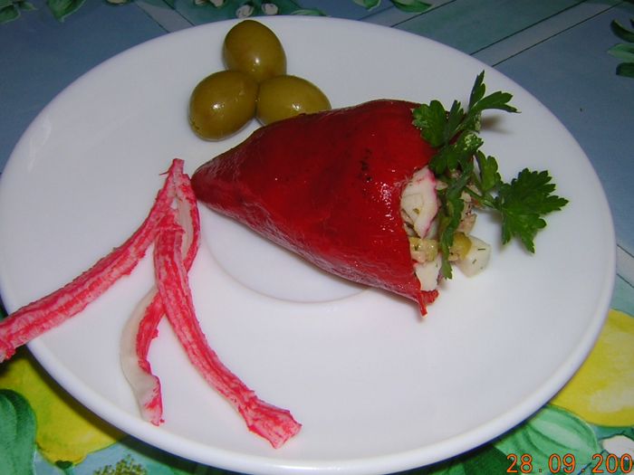 Ardei copti umpluti cu ton si cangrejo