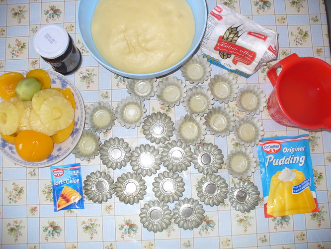 Minitarte cu fructe (de post) - 30 bucati