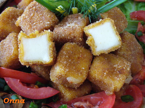 Salata cu cascaval pane si carpaccio de ciuperci