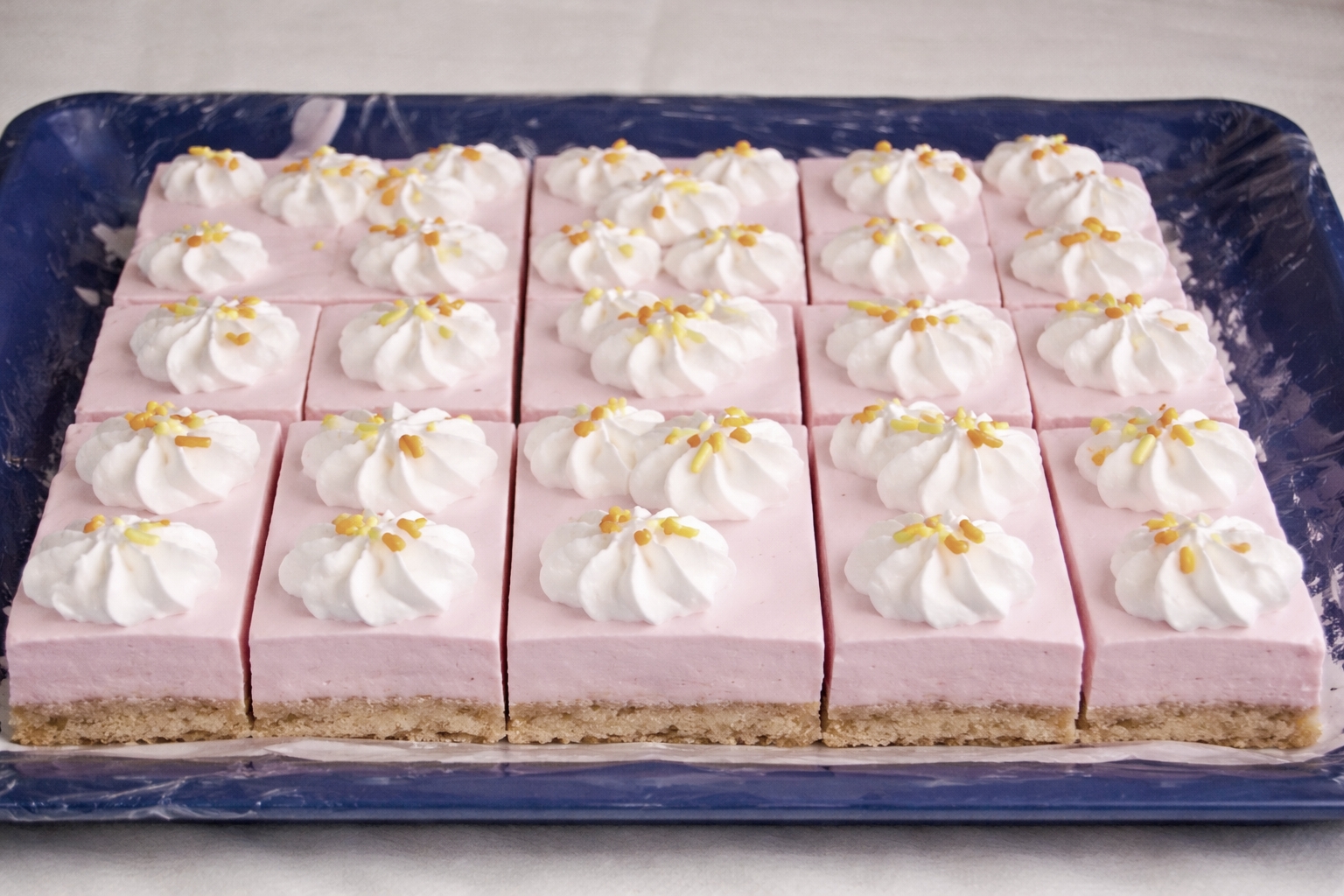 Prajitura cu blat de biscuit si crema de iaurt cu frisca