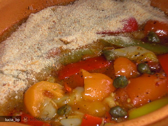 Peperonata Picanta cu Capere, Gratinata