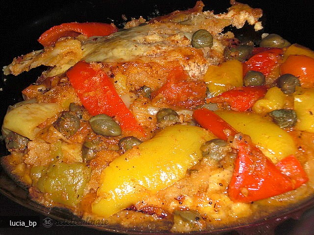 Peperonata Picanta cu Capere, Gratinata