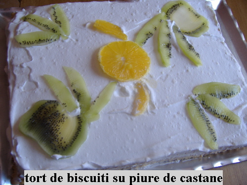 Prajitura din Biscuiti cu Piure de Castane