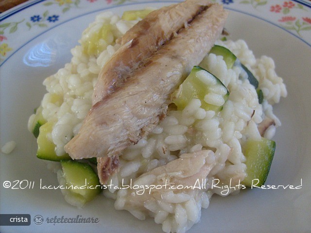 Risotto cu Dovlecel si Peste din Conserva