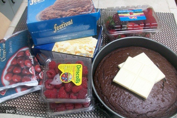 Tort de Inghetata cu Fructe Proaspete si Blat
