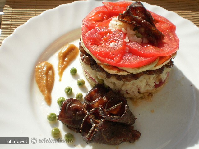 Risotto cu Mazare si Pastrama de Vita