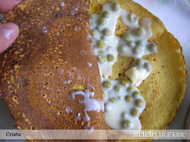 Lasagna din Clatite de Malai, Mazare si Gorgonzola