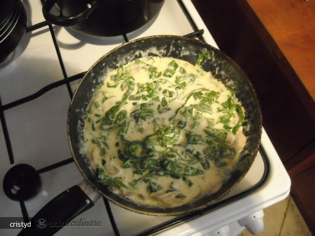 Penne cu Sos de Smantana si Spanac