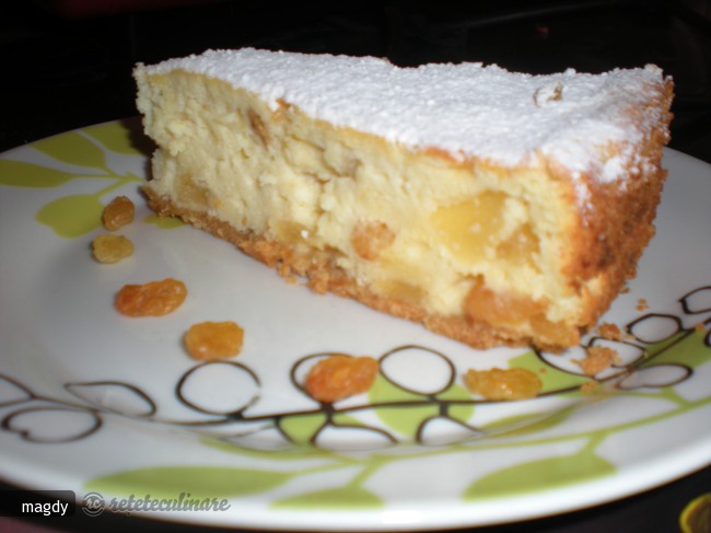 Tarta cu Ricotta si Fructe Confiate