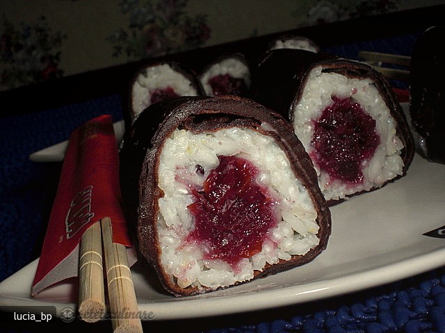 Sushi din Clatite de Ciocolata cu Visine