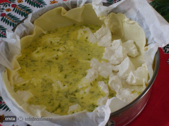 Tarta Sarata cu Brinza si Pesto de Busuioc