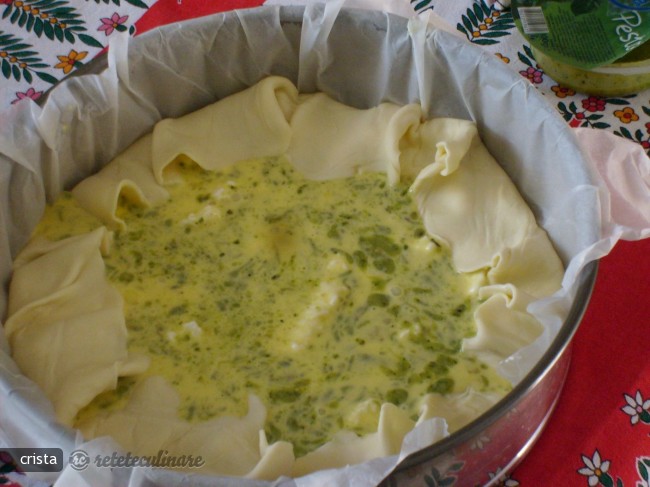 Tarta Sarata cu Brinza si Pesto de Busuioc