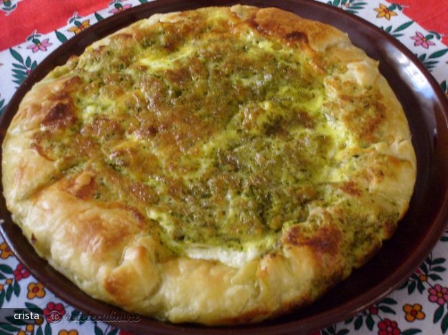 Tarta Sarata cu Brinza si Pesto de Busuioc