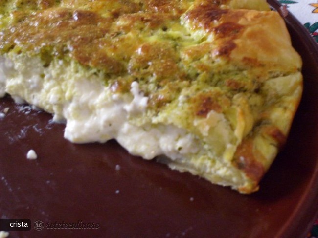 Tarta Sarata cu Brinza si Pesto de Busuioc